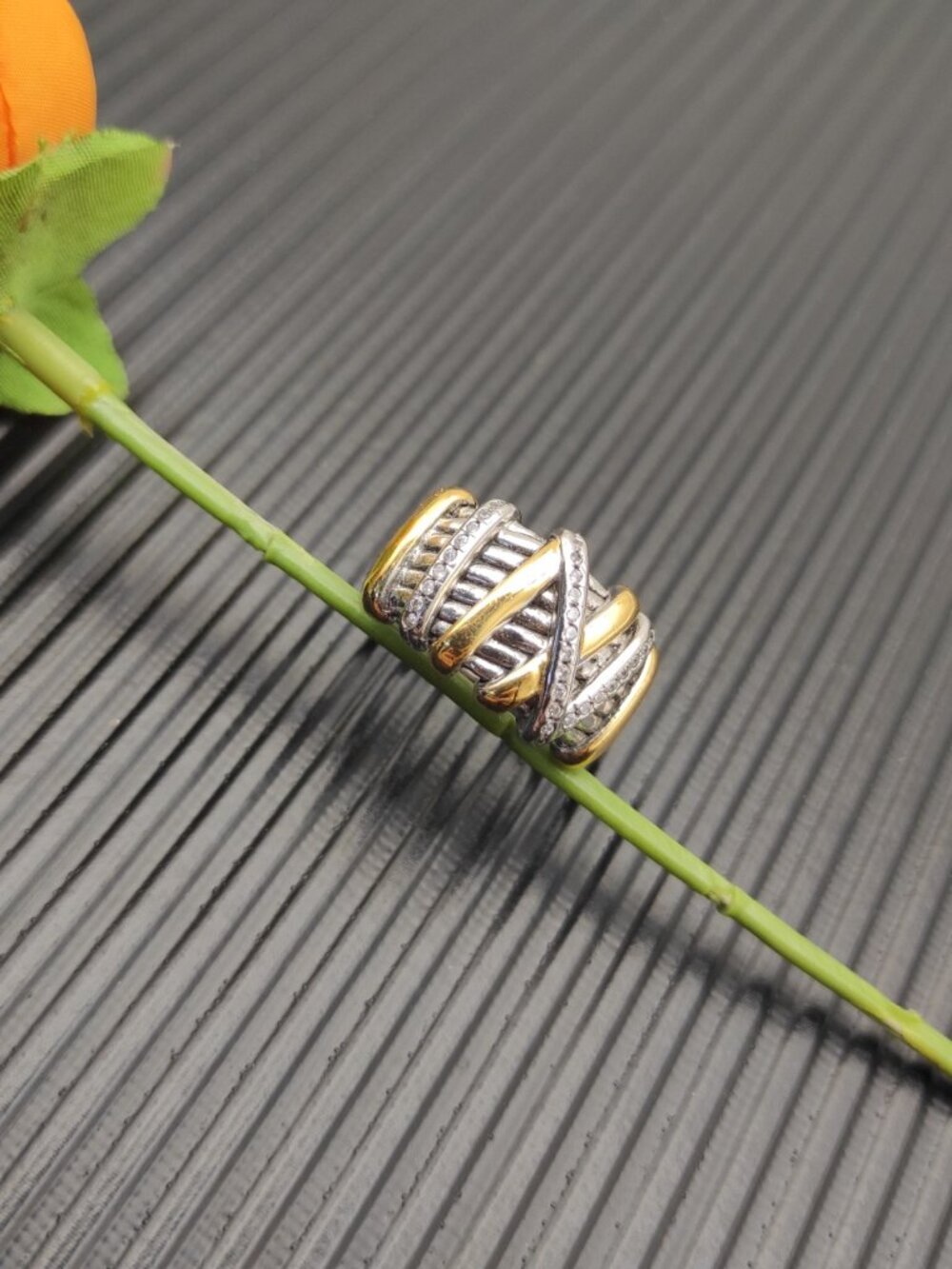 David Yurman 925 Silver Rings with Original Pouch